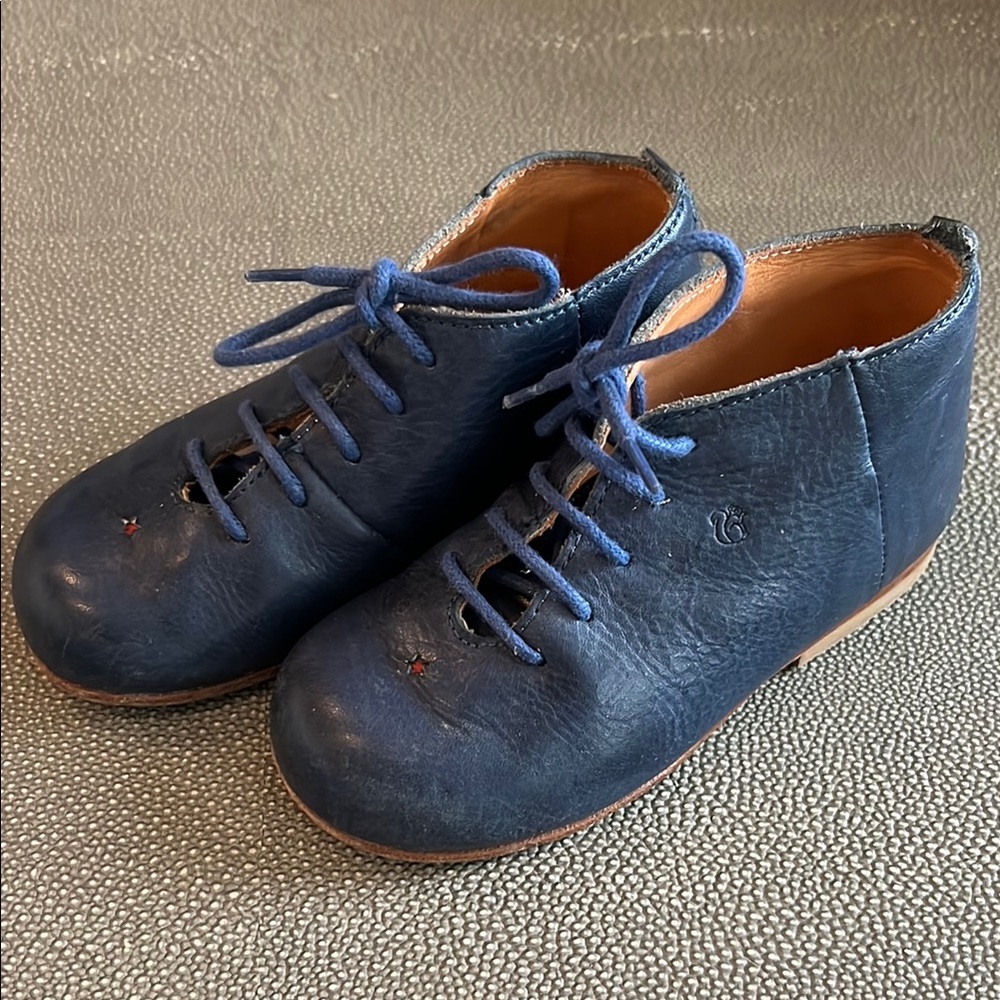 Nathalie Verlinden Blue Kids Handmade Leather Boots US 8 EUR 24 VGUC
